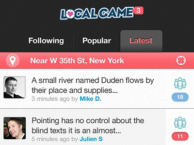 Local Game interface concepts app dating gui interface iphone