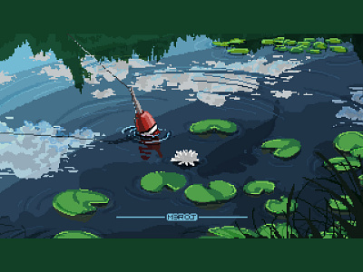 Fishing digitalart illustration landscape madeinaffinity pixelart pixelartist