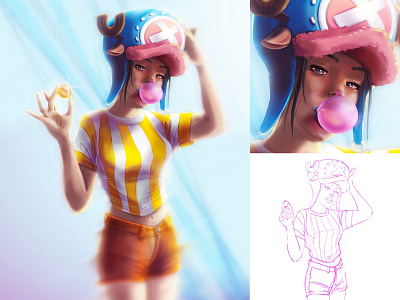 トニートニー・チョッパー / Tonī Tonī Choppā characterdesign digital painting digitalart girl madeinaffinity onepiece