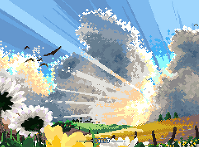 Daisie digitalart landscape madeinaffinity pixelart pixelartist pixelpainting