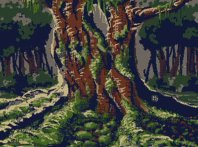 Tree digitalart illustration landscape madeinaffinity pixelart pixelartist pixelpainting tree