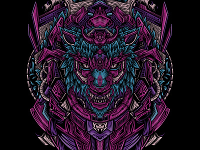 Dark Wolf artwork design illustration tshirt design