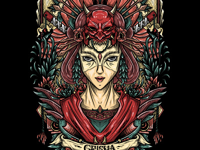 Geisha Illustration artwork design illustration tshirt design