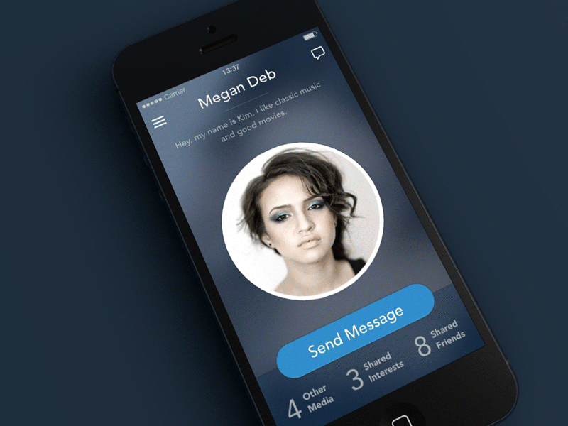 Dating App Template animated animation app dating gif iphone mobile design profile switch tinder
