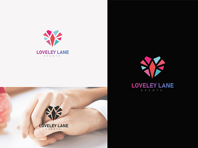 Loveley Lane creative logo engagement ring events graphic designer heart logo icon design logo logo design logodesign logos logotype love marriage modernism