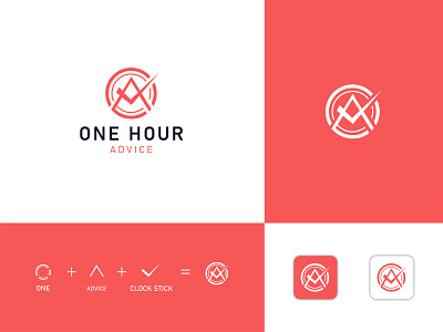 One Hour Logo abstract creative logo design hour icon design letter a logo logo design logodesign logodesigner logos modern logo time