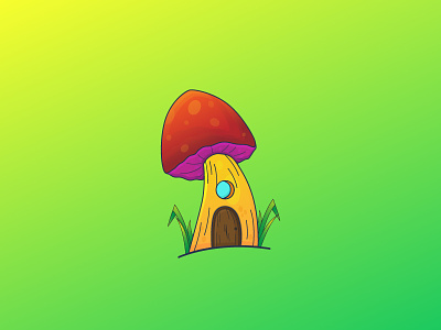Mushroom House adobe fairy fantacy graphic design illustrator mushroom photoshop