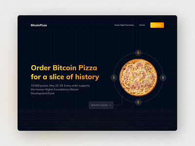 Eat Bitcoin Pizza Landing Page - Redesign bitcoin bitcoin page crypto crypto design crypto landing page etherum landing page ui website design