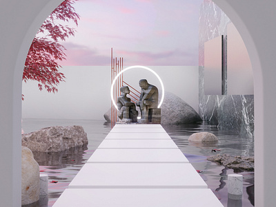 Self Reflection 3d 3d art architecture blender3d cgi colors design minimalism realism render surreal texture