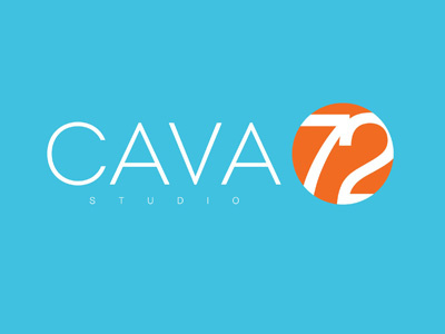 CAVA 72 Studio blue branding identity logo orange