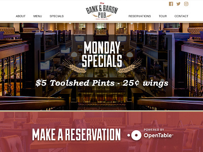 New Bank & Baron Pub Website