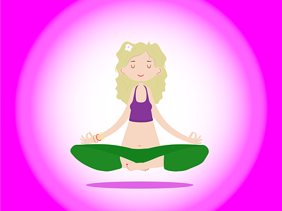 Girl flat girl icon illustration meditation vector yoga