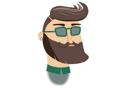 Hipster adobe illustrator beard design flat hipster icon illustration men vector vector art