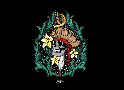 Dead Pirate artworkforsale illustration illustrator ornament pirate tshirtdesign