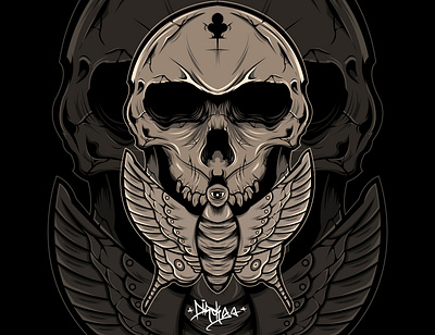 Skull Moth art artwork artworkforsale illustration logodesign moth poster skull tshirtdesign