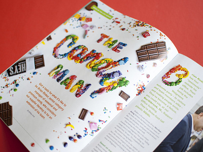 The Candy Man candy chocolate corporate magazine editorial food hersheys mms runts skittles type typography walgreens