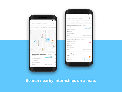 Find internships on a Map View. app appdesign dailyui design digital uidesign uidesigner ux