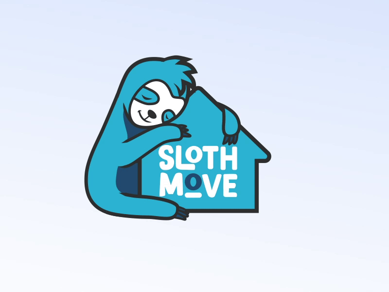 SlothMove - logo animation 2danimation after effects animal animation character animation gif home logo logo animation loop moving moving home sloth