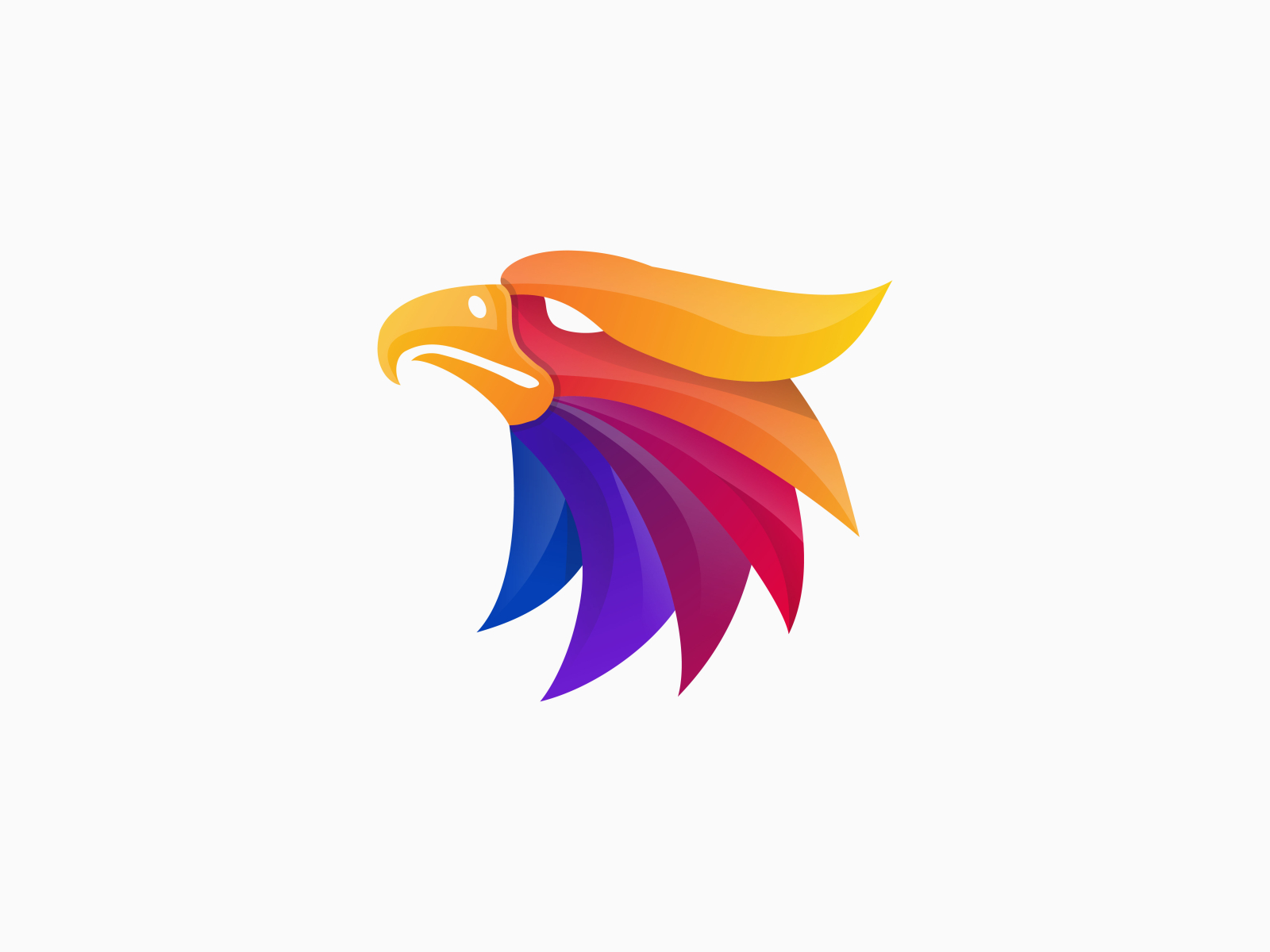 Colorful eagle head logo by mmgraphic on Dribbble