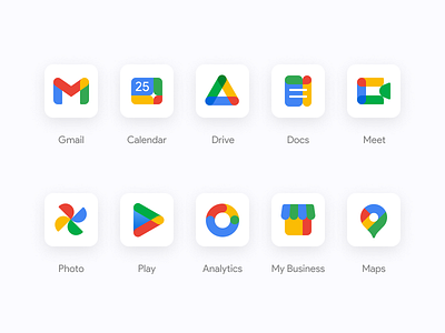 Alternative icons of Google services