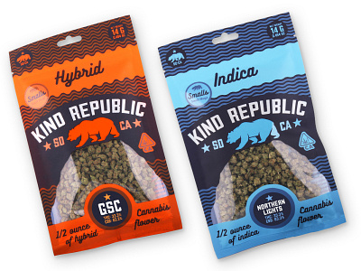 Kind Republic Cannabis Mylar branding design illustration logo packaging design