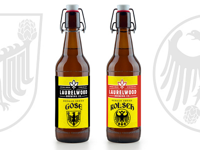 Laurelwood German Beer Labels branding graphic design illustration package design