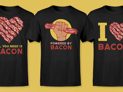 Bacon T-shirt Illustrations apparel design branding illustration