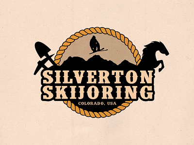 Skijoring Logo illustration logo