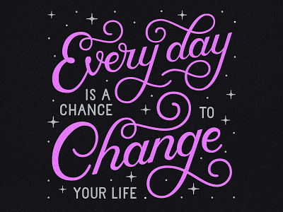 Everyday Is A Chance To Change Your Life hand drawn hand lettering handlettering illustration illustrator lettering type typography