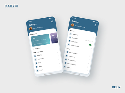 007 - Settings 007 app dailyui design settings ui uidesign uxui