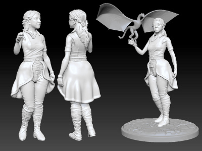 GOT - Woman with a dragon 3d 3d art character character design dragon got people scan woman zbrush