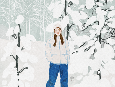 Joy is in the Snow digital digitalart digitalpainting dribbble dribbble best shot finland illustration illustrator procreate