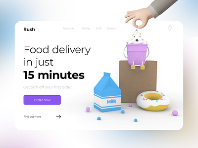 Food delivery website 3d 3d art 3d artist branding design illustration illustration art typography ui ui ux ui design uidesign uiux ux web web design webdesign website website design