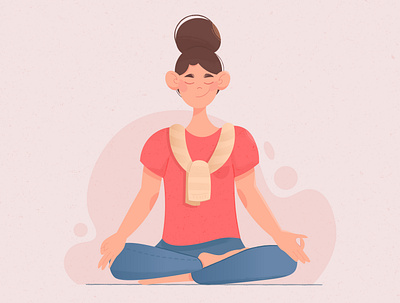 Meditation character characterdesign cute design flat girl graphic graphics illustration illustration art illustrations illustrator meditations minimal pink vector vector art yoga