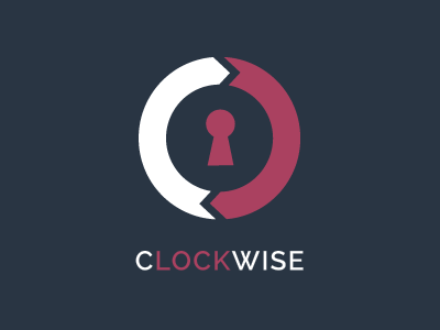 Clockwise circle design flat logo