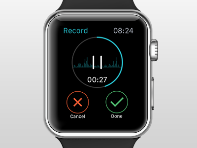 Voice Recording for Apple Watch apple interface note record ui watch