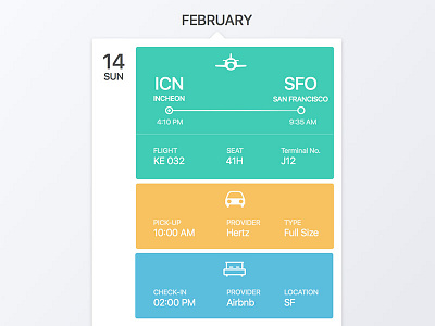 Travel Schedule android card design flight ios rent travel ui ux
