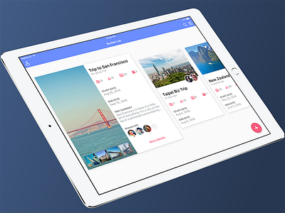 Your Travel App BucketList android card design flat ios plan tablet travel trip ui ux