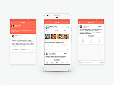 Mobile UI Design android comment design mobile profile social ui ux