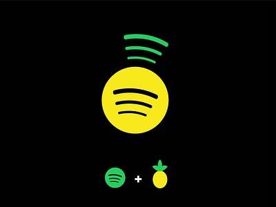 Spotify + Pineapple fruit illustration logo music music app pineapple redesign spotify