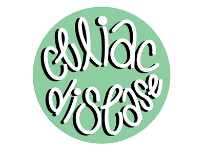 Celiac Disease Sticker calligraphy celiac design gluten free gluten free handlettering illustration procreate sticker design stickers typogaphy