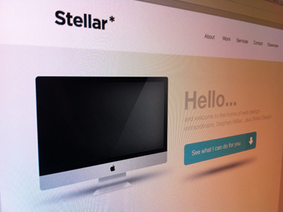 Personal site button clean hello stellar web website
