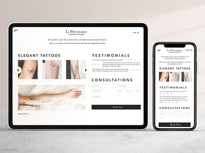 Tattoo Shop Website and Mobile App Design