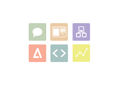 Icons for UX adobe bubble code ia metrics talk ux wireframe