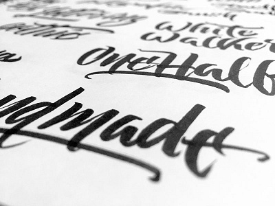 Practice shots brush calligraphy custom handmade ink lettering typography