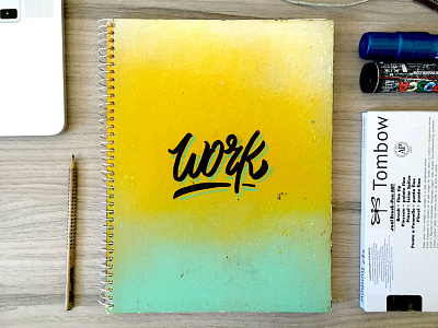 Custom Sketchbook calligraphy colors custom handmade intervention lettering objects sketchbook spray typography