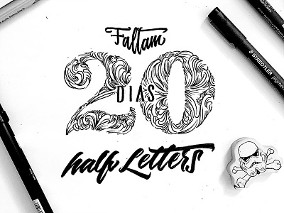 20 days to go. art calligraphy design graphic design handmade lettering letters script typography