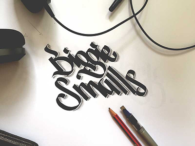 Biggie Smalls biggie blackletters calligraphy custom handmade ink lettering notorious big typography