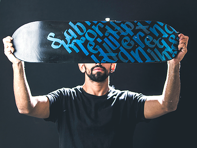 Skateboard Intervention art calligraphy craft design handmade hudhen intervention lettering object skateboard typography