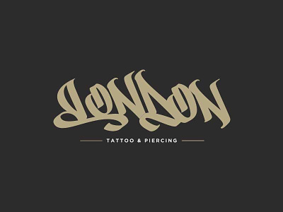 London Tattoo & Piercing - Logo art blackletters branding calligraphy graphic designer lettering letters logo typography